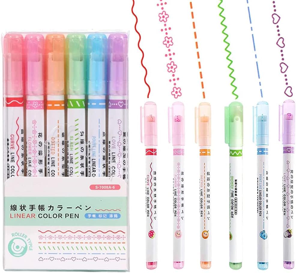 6色蛍光ペン Amazon.co.jp: 曲線ペン蛍光ペン 6 色蛍光マーカー マーカー先端 6