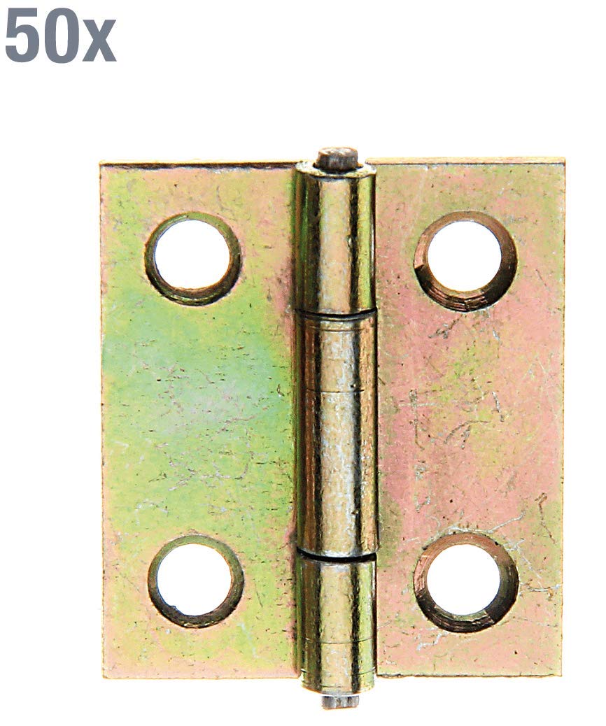 GAH-Alberts Zawiasy 345358 | wąskie | galwanicznie ocynkowane | 25,5 x 22 mm | zestaw 50 sztuk