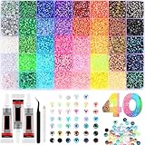 40 Farben 3mm Jelly Strasssteine für Nägel 32000 Stück Glitzersteine Bedazzler Kit Geeignet für Nailart Gesichtsbemalung Kostüme und Andere DIY-Kreationen (Mit Pinzette und Glue) (01-A)