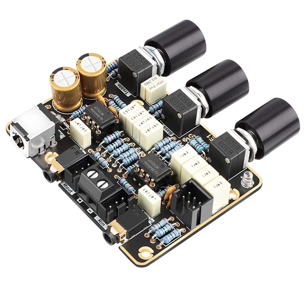 DollaTek NE5532 Mini Preamlifier Tonboard Aktiver Filter Verstärker Vorverstärker mit Einstellungs-Lautstärkeregler für Heimkino