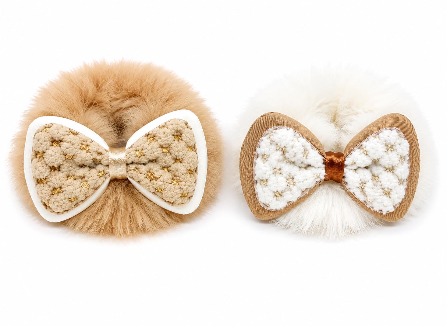GLIMM Premium Faux Fur Bow Hair Scrunchie for Women & Girls | Soft Plush Elastic Hair Tie | Cute Teddy Bow Ponytail Holder | Winter Fashion Hair Accessory for Daily Wear, Party & Gifting (6)-image-16
