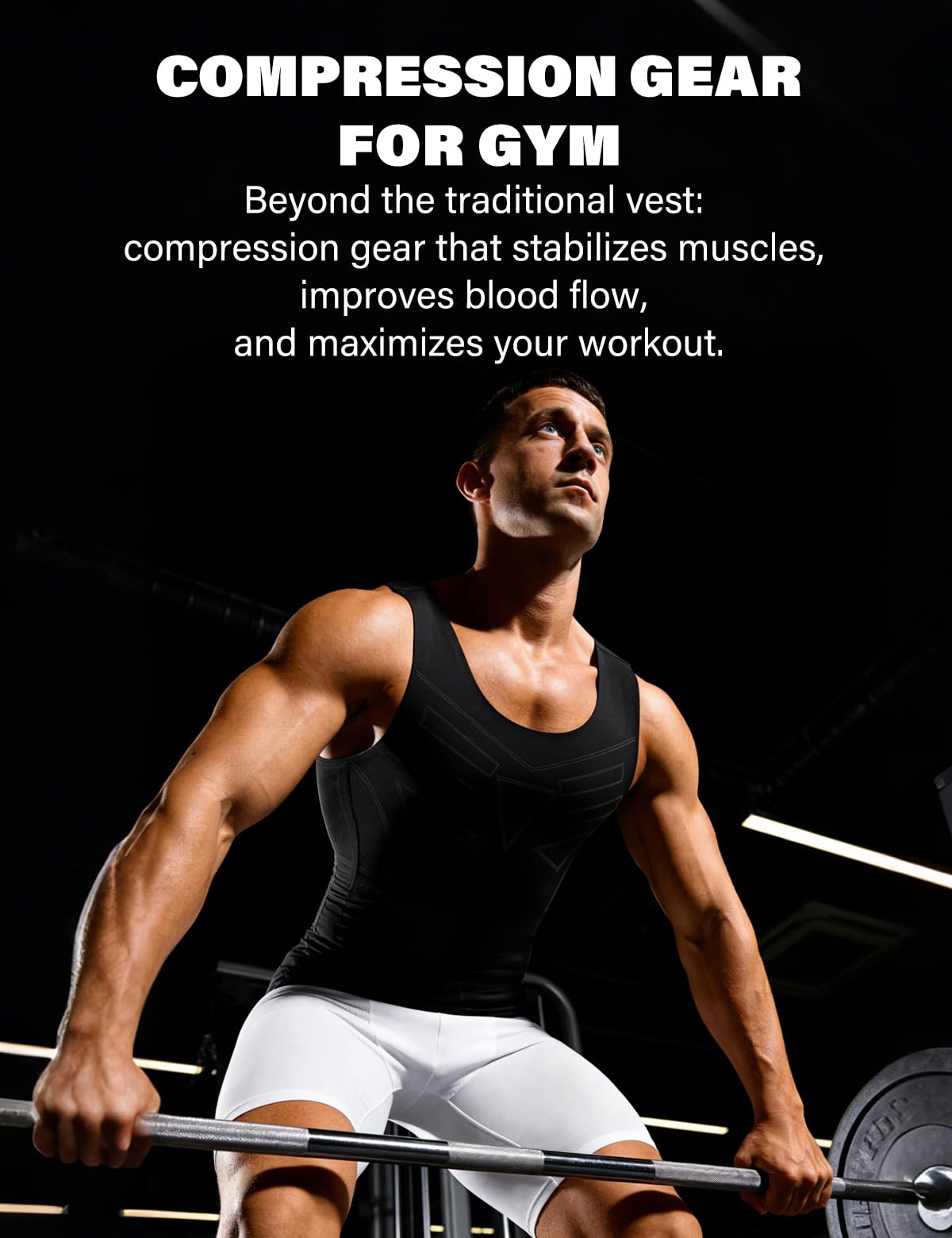 Casey Kevin Chaleco de Compresión Hombre, Camiseta de Compresión para Gym Fitness