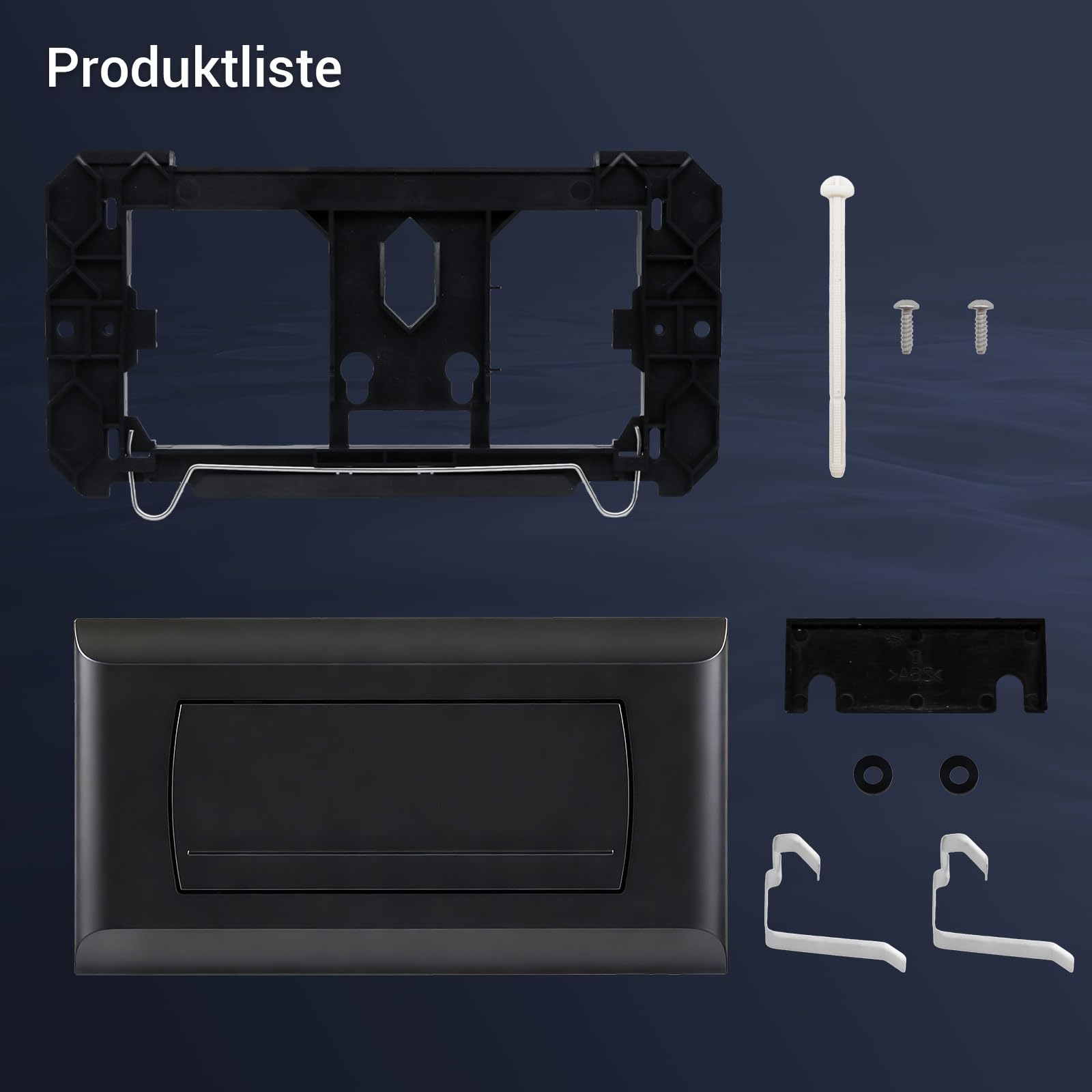 Empyreal Drückerplatte kompatibel mit Geberit 200F 115222111, Betätigungsplatte für UP-Spülkasten, mit Spülhebel-Set und Montageschrauben,340 x 185mm (Matt Schwarz)