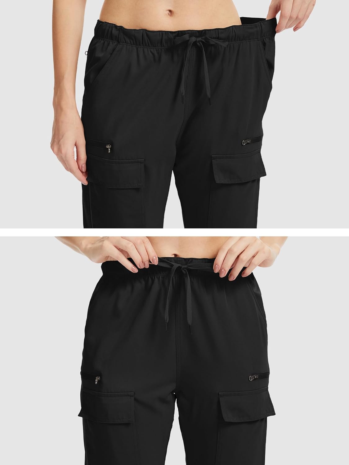 Capri Pants for women-15 Long Shorts Knee Length Capri Hiking Cargo Shorts Lightweight Quick Dry Elastic Waist for Casual - Image 7