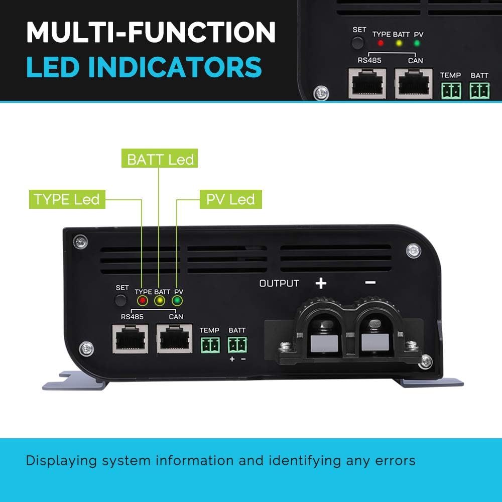 Boost 10A MPPT Solar Charge Controller 36V/48V Auto DC Input, LCD Display Solar Panel Regulator for Sealed Flooded AGM Gel LFP User Batteries, Ideal for Golf Carts Electric Vehicles RVs
