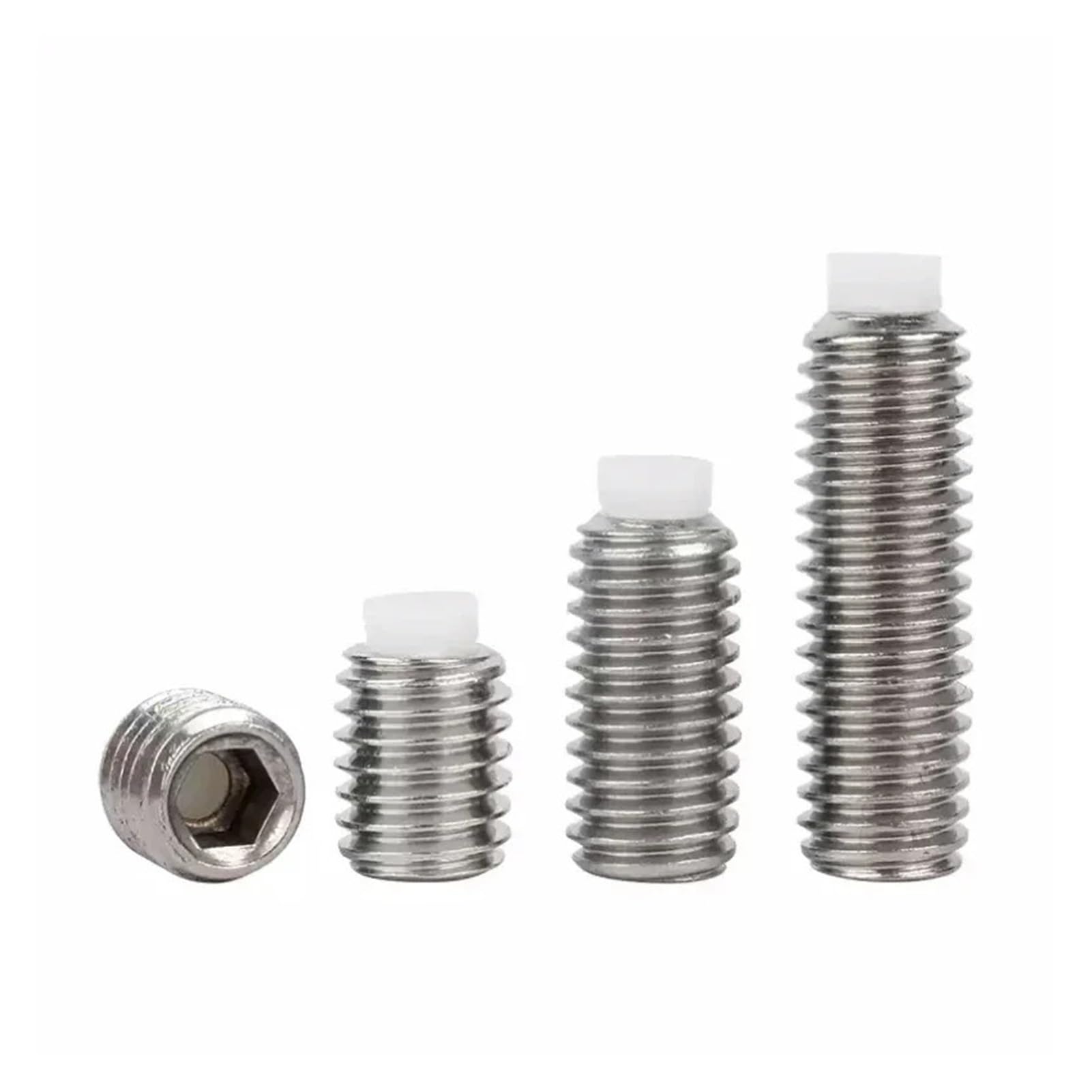M2 .5 M3 M4 M5 M6 M8 M10 M12 M16 304 In Acciaio Inox Esagono Incassato Plastica Nylon Cane Convesso End Point Punta Grub Bolt Set Vite(65mm,M10-5pcs)