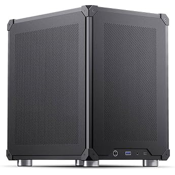 Jonsbo C6 Mesh PC Case ، اتصال USB-C ، لوحات قابلة للإزالة ، فولاذ ، Micro-ATX ، أسود