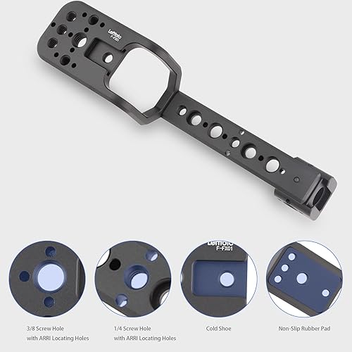 Miniatura 3 de LEFTFOTO Soporte de extensión de mango compatible con unidad de mango XLR para Sony Cinema FX3 FX30, agarre de soporte de extensión con zapata fría,
