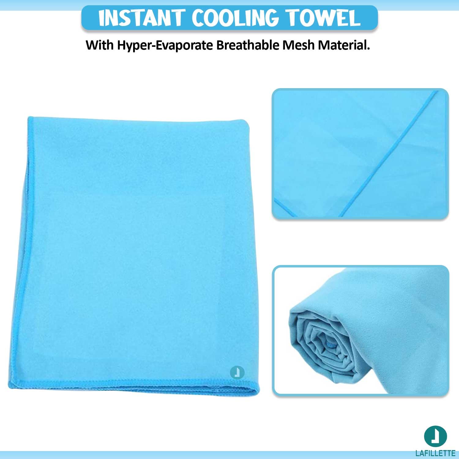 LAFILLETTE Quick Dry Lightweight Towel Suitable for Trip, Beach, Shower, Backpacking, Pool (Light Blue) 3