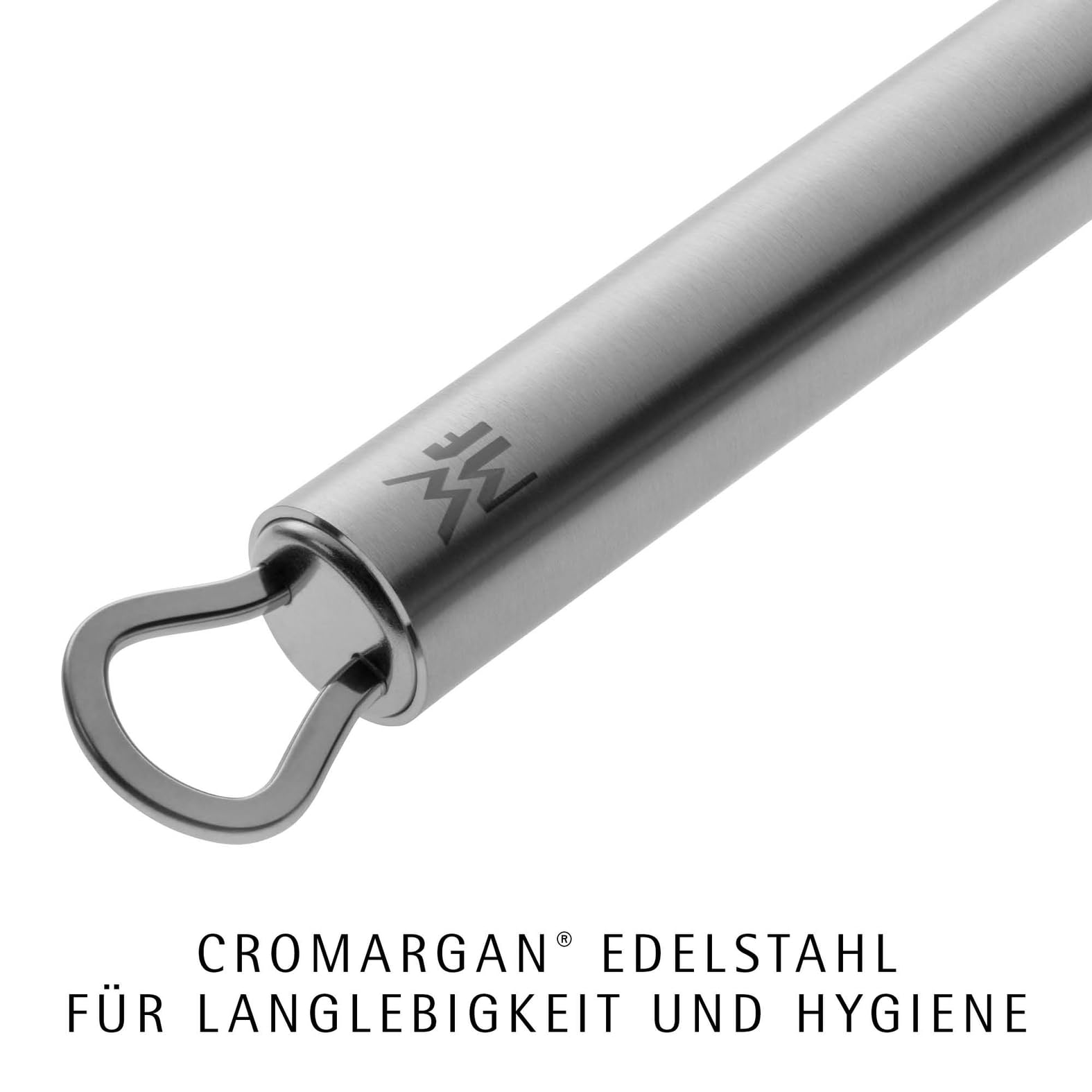 WMF Profi Plus Küchenhelfer Set Edelstahl 7-teilig, Küchenbesteck, Ständer mit 6 Helfern, Schöpflöffel, Schaumlöffel, Wokwender, Wender, Schneebesen, Gemüseschäler, Cromargan Edelstahl, spülmaschinengeeignet
