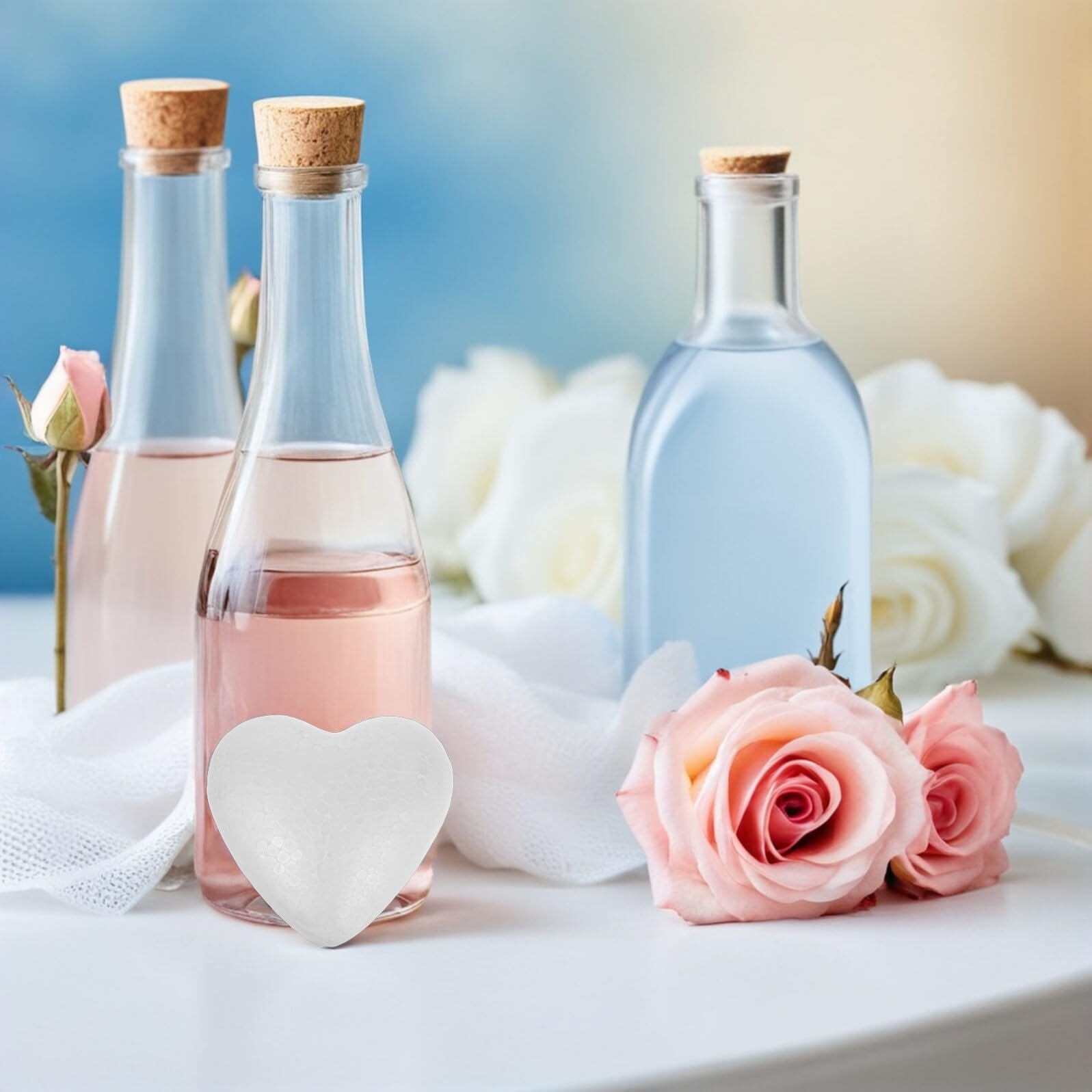 Gatuida 20 Palline di Schiuma a Forma di Cuore 8,5 Cm, Cuori di Gommapiuma Artigianale per Decorazioni Fai da Te, Forniture Creative per Matrimoni e Lavoretti