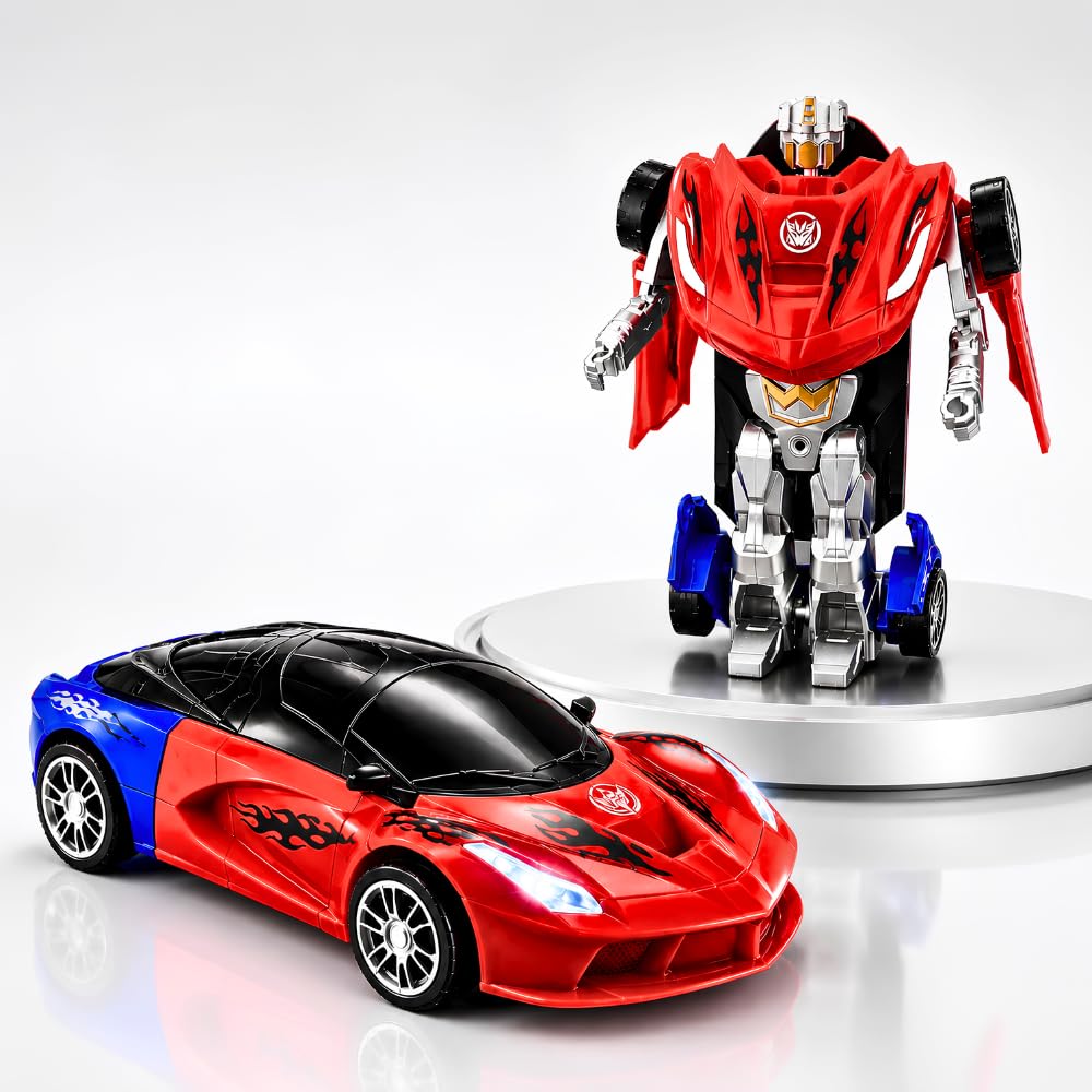 Deformation Robot Car Toy for Kids | 2-in-1 Sports Car & Robot Transformer | Manual Transforming Action Figure | Smooth Rolling Wheels | Gift for Kids Age 3+-image-15