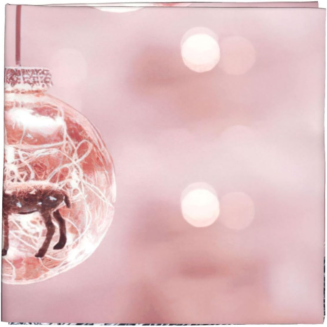 Pink Christmas Ball Print Pocket Squares Headbands For Women And Men Lightweight Head Bandana Fashionable Face Cover image 3