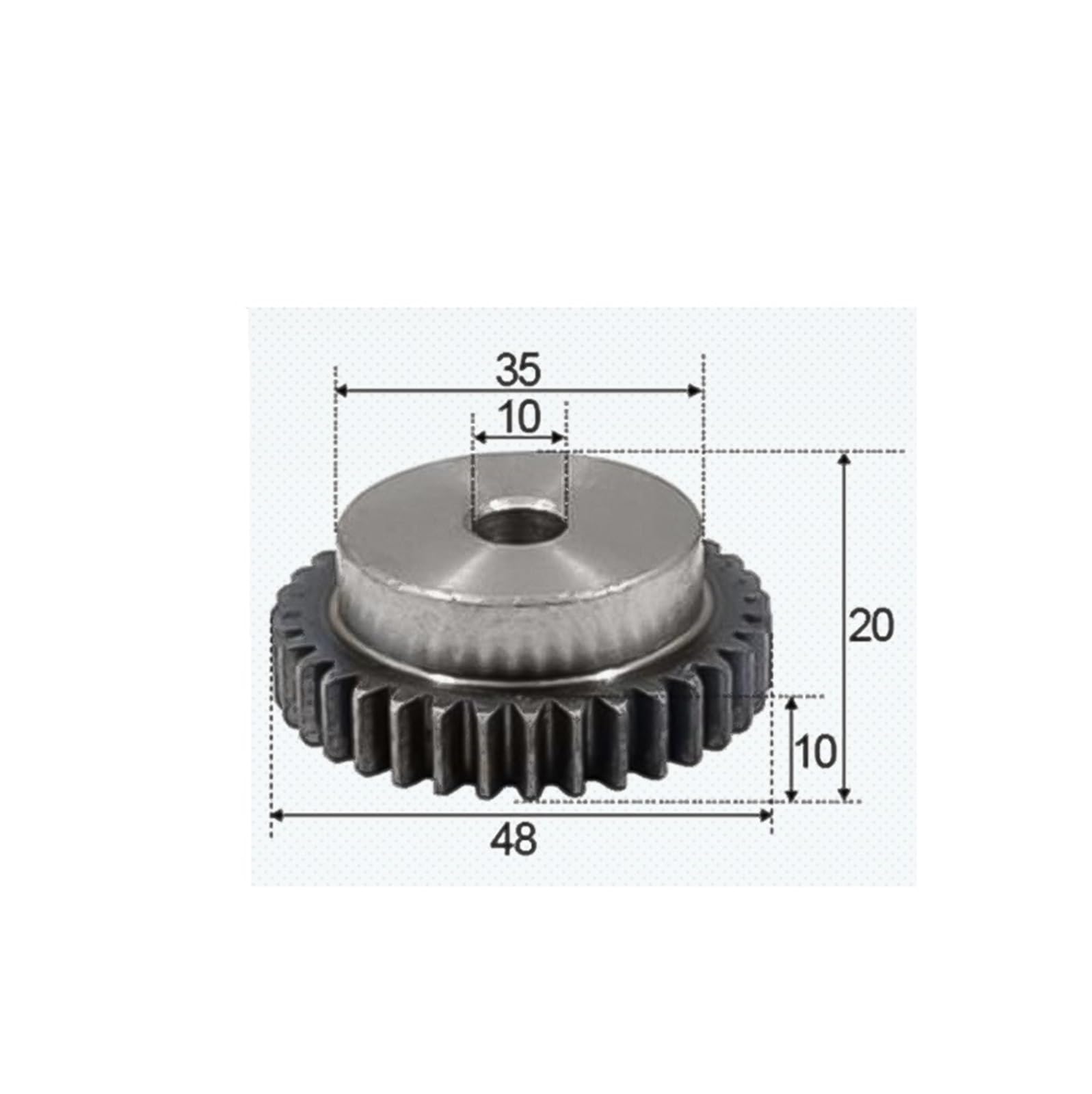 Bevel Gear Pinion Hardware Mechanical 1.5 Module Gear Pinion 30teeth 10mm Hole Spur Gear Precision Machinery Industry 45 Steel Gear 1.5M30T