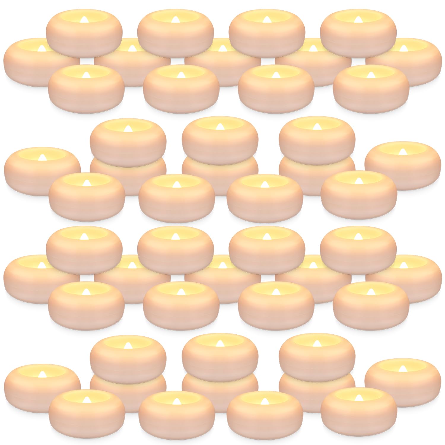 50 Pcs 2-inch Floating Candles,Water Activated Flameless Tea Light