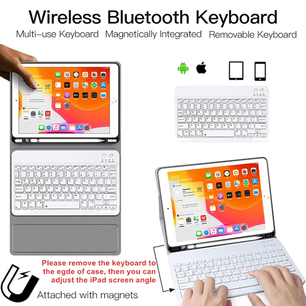 QYiD Étui en cuir avec clavier pour iPad Mini 5/Mini 4/Mini 3/Mini 2/Mini 1, détachable Bluetooth sans fil, rétroéclairé 7 couleurs, couleur or rose