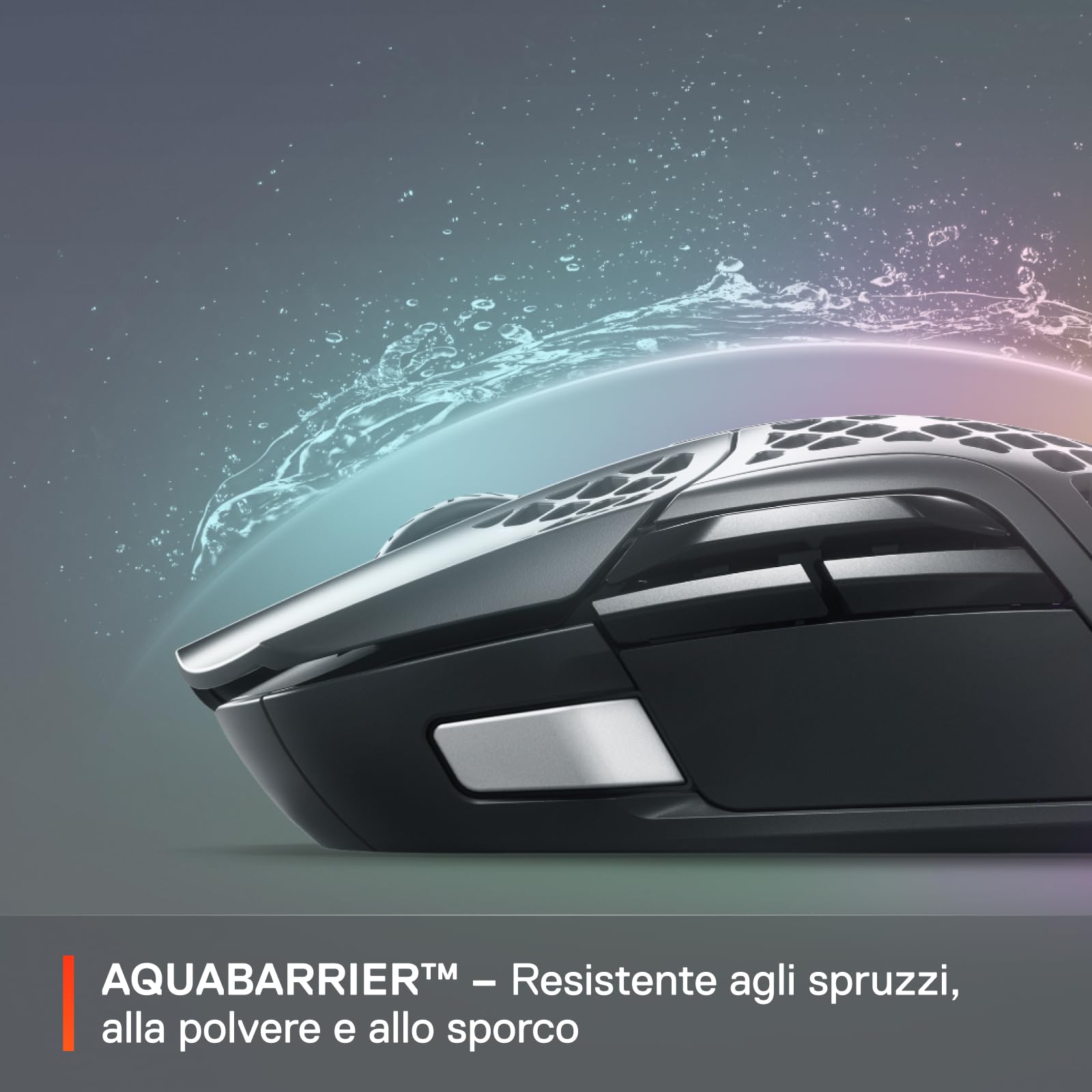 SteelSeries Aerox 5 Wireless - Mouse Gaming Wireless - Ultra leggero 74g - FPS, MOBA, Battle Royale - 9 pulsanti - Bluetooth/2,4 GHz - USB-C - Batteria 180h - Sensore 18k CPI - IP54 resistente