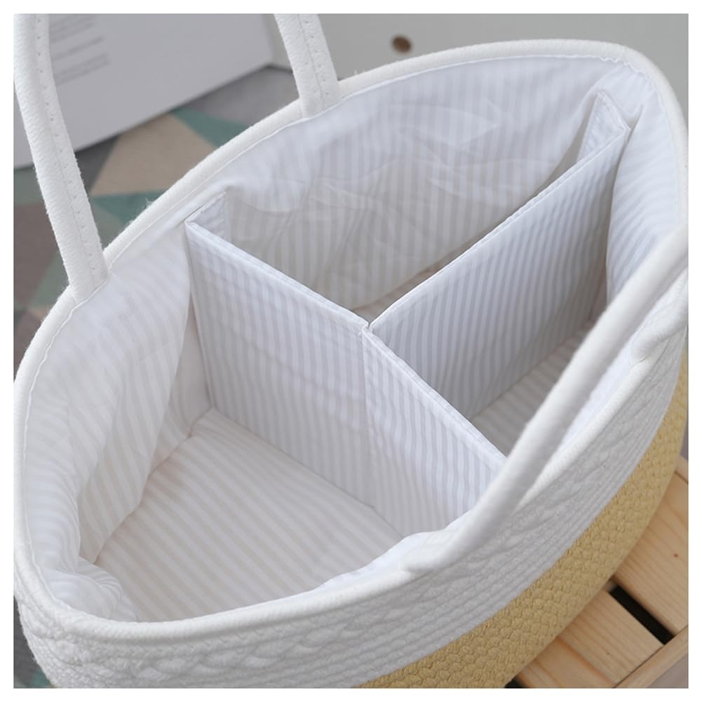 Baby Windel Caddy Organizer Baumwollseil Gewebte Aufbewahrungskorb Baby-Wickeltasche Wickeltisch-Organizer Multifunktionale Aufbewahrungsbox für Windeln Babyutensilien Geschenk 1#