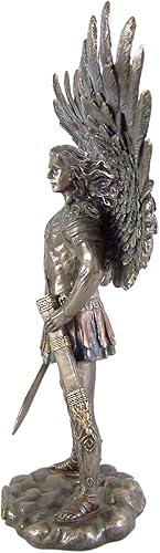 Miniatura 2 de Arcángel de tono bronce San Miguel con espada y estatua de vaina, 11 pulgadas