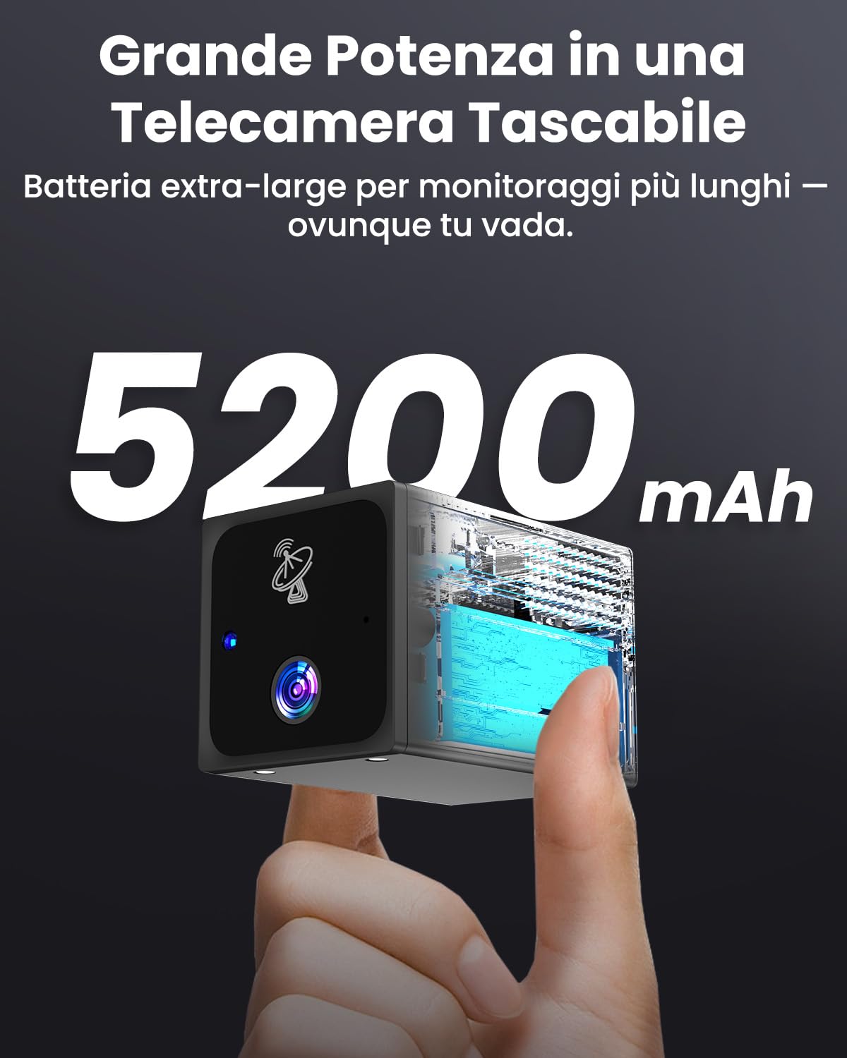Bextgoo 4G LTE Telecamera con SIM senza WiFi, 4K Mini Videocamera 4G | Batteria 5200mAh, Visione 160°, Visione Notturna, Rilevamento Radar AI & Allarme, per Auto, Parcheggio, Campeggio, Viaggio