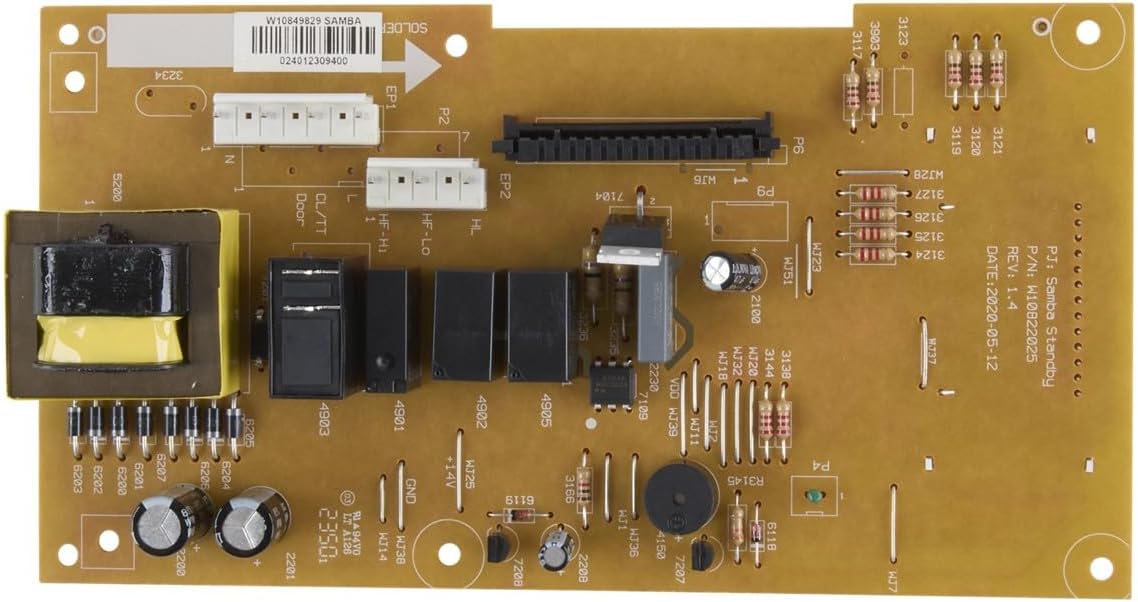 Whirlpool W11552018 Genuine OEM Microwave Electronic Control Board Replacement Part - Replaces W10831030, W11106356, W10849829, W10886650, W10892389, and W11544451