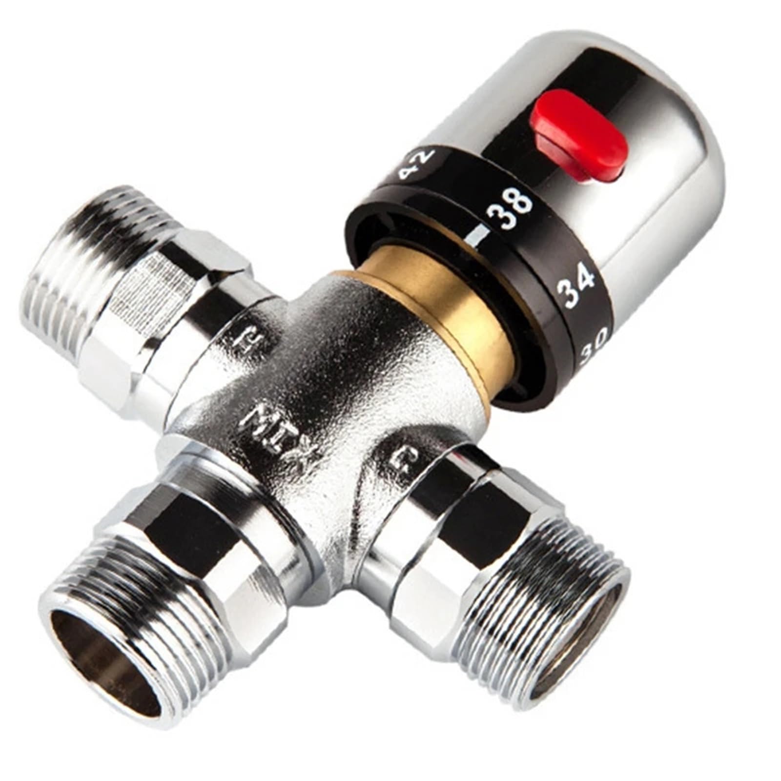 Válvula termostática de mezcla cobre macizo 3 vías for calentador agua solar 3/4 pulgada, válvula control temperatura reguladora | Valve