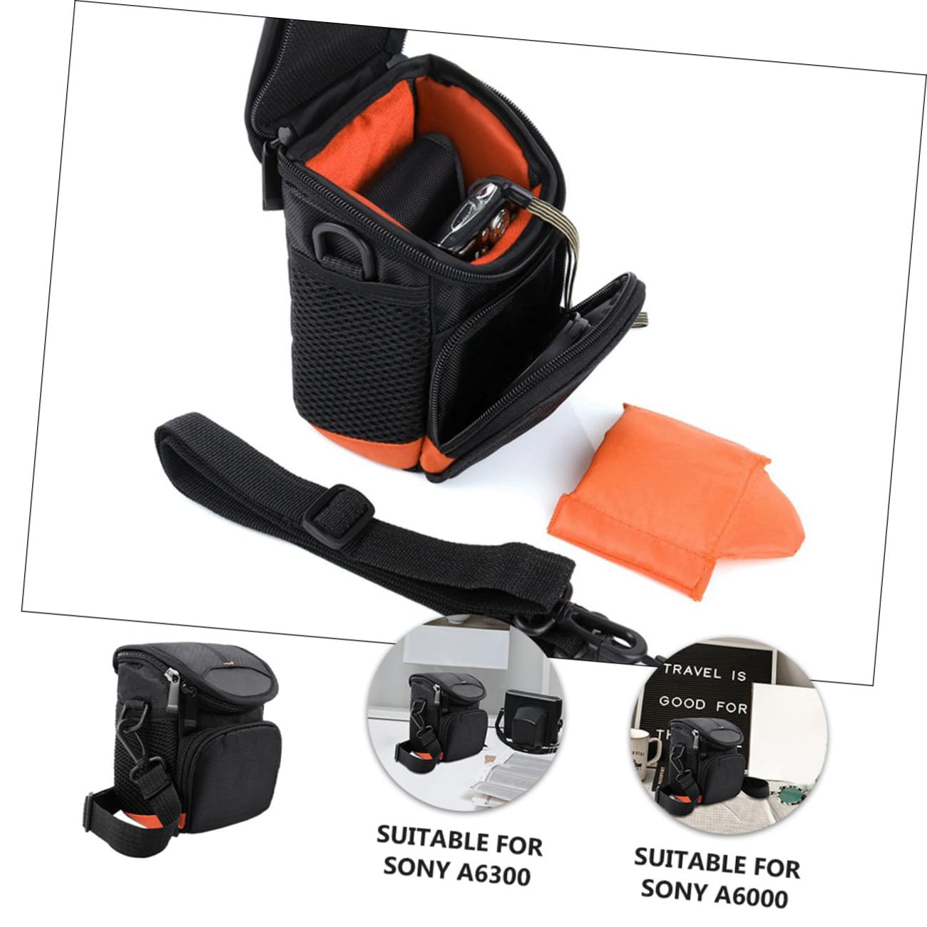 Gadpiparty Portafoglio Neutro Da Viaggio In Nylon Con Borsa Per Fotocamera Da 2 Pezzi