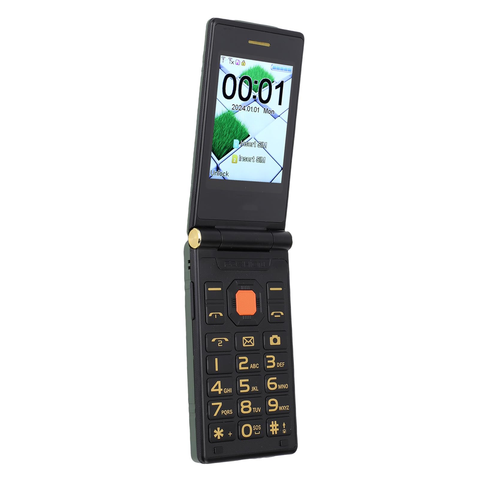 Photo 1 of LICAEVEY Flip Cell Phone for Seniors, 1.3 MP Dual Screen Flip Phone with Dual SIM, Unlocked Phones with Speed Dial, One Key Flashlight, Loud Speaker, 4800mAh Battery (Green)