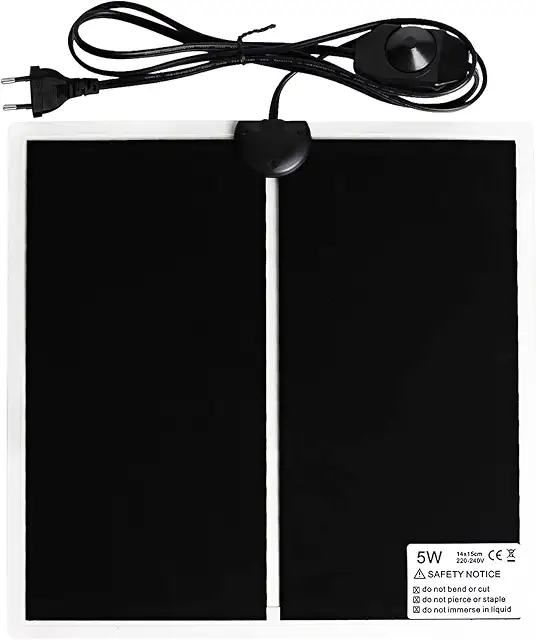 Tapis Chauffant Terrarium Geoyien - Chauffage Réglable pour Reptiles 15x14cm