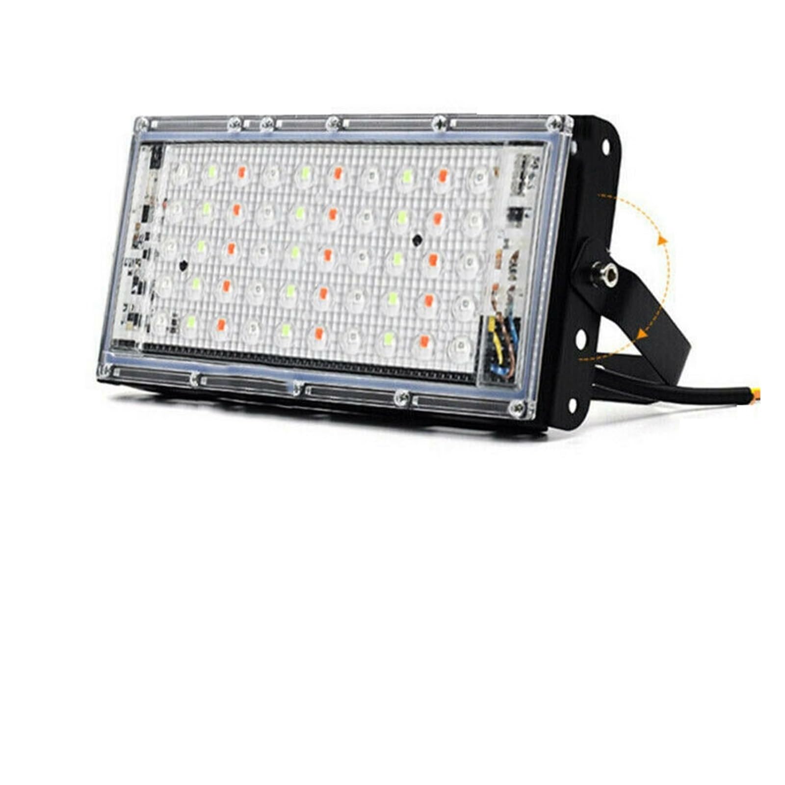 LLOOPK LED Flood Light, 50W RGB LED Floodlight Colour Chan Flood Light Spotlight Led Reflector Floodlights Outdoor Security Garden Lamp Lighting(1pc)