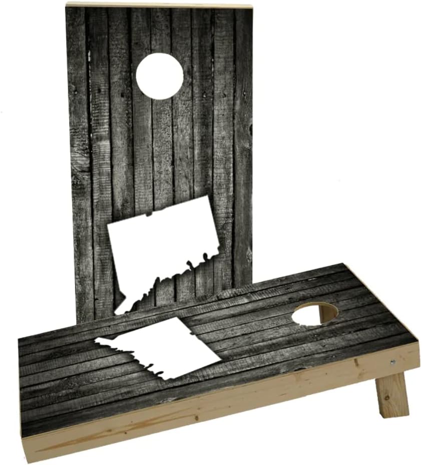 Wood Slat (Connecticut) Theme Custom Cornhole Board Game Set