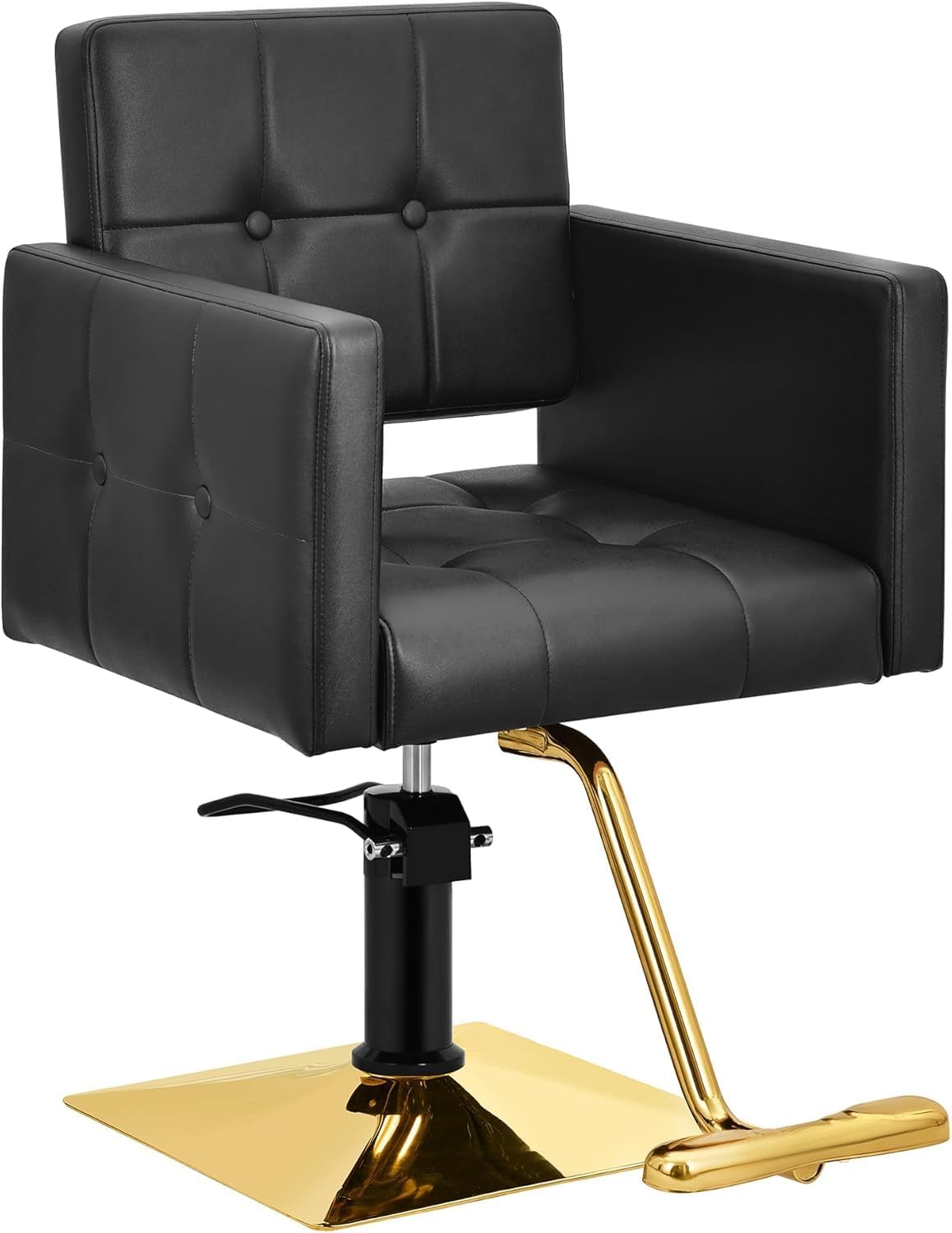 Black Salon Chair for Hair Stylist, Beauty Barber Chair for Barbershop, 360 Degrees Swivel Hair Styling Chair with Hydraulic Pump, Height Adjustable