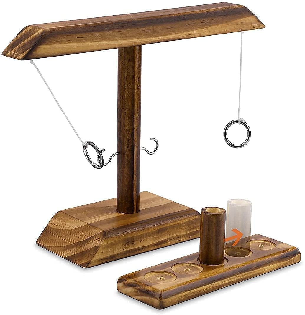 Sunshine smile Ring Toss Hook and Ring Indoor, Toss Hook and Ring Game, Ring Toss Game, Wooden Ring Toss Game, Hook Toss Battle Game, Hook Ring Throwing Game