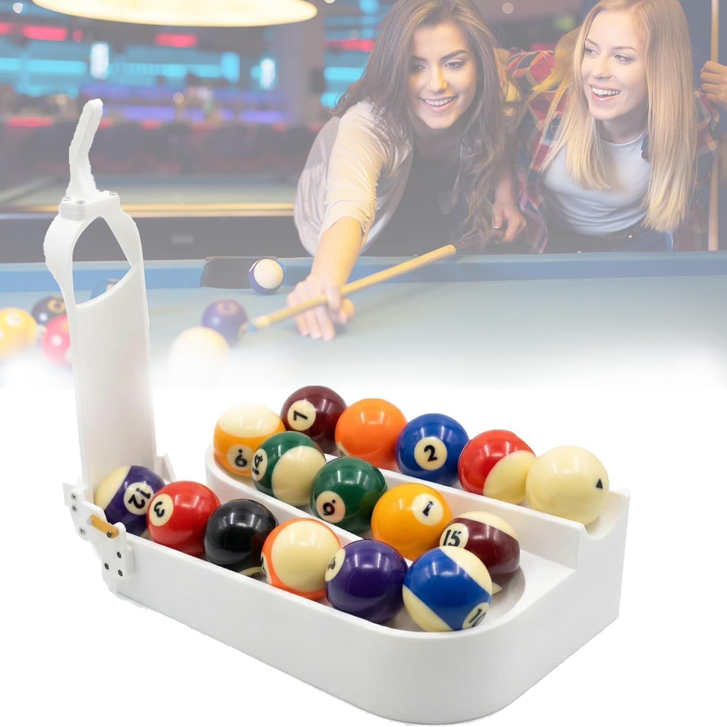 COYEUX 3D Printed Pool Ball Setter, Precision Billiards Training Rack, Billiards and Snooker Training Rack, Holds 15 Balls, Detachable Design, for Pool Players and Club Use
