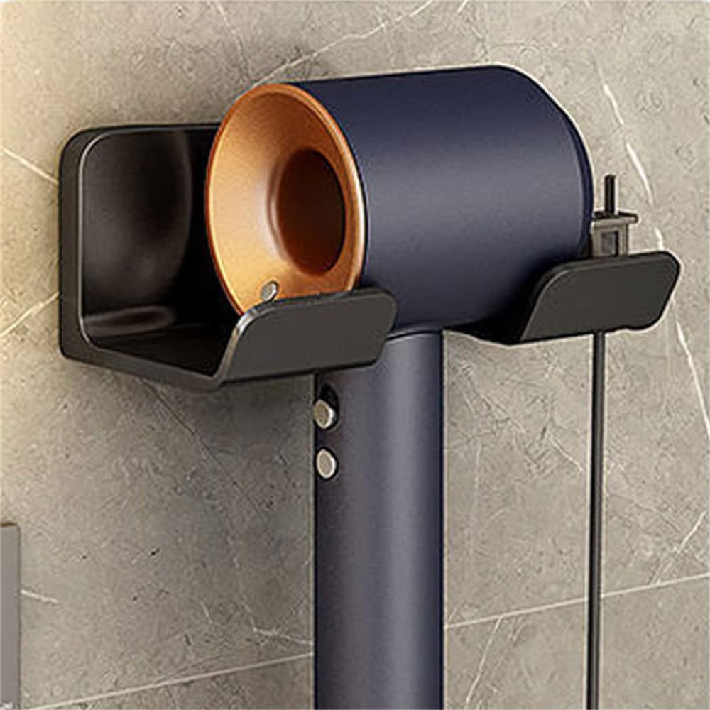 Wall Mounted Hair Dryer Hanger Hairdryer Holder Station, Multifunctional Hole-free Hair Dryer Hanger Blow Storage for Bathroom, Space Saver
