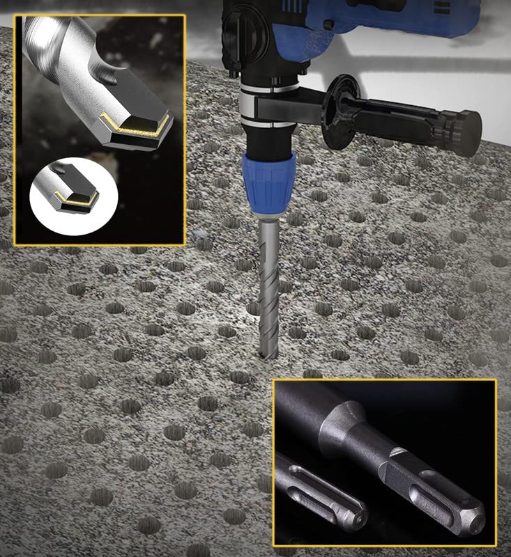 Miniatura 4 de SDS Plus Broca de martillo 10 piezas de 532 pulgadas x 6 pulgadas Broca de hormigón para mampostería