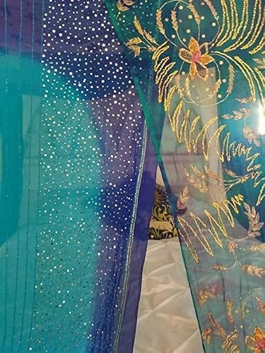 Ethiniccrafthub® Bed Canopy Queen Midnight Blue Galaxy Boho Curtains Bedroom Made To Order Sequin Silk Magical Canopy Queen Beaded Hippie Bohemian (King) #TOP1