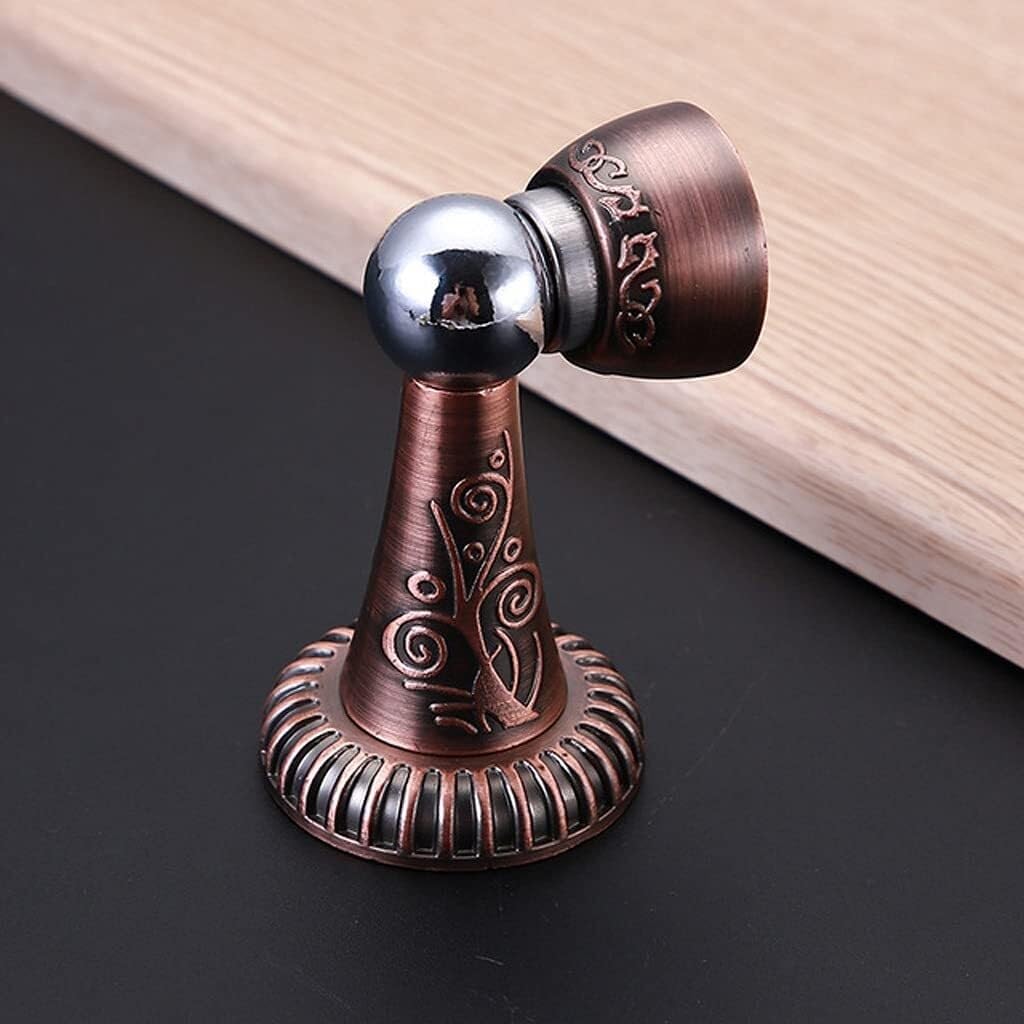 Magnetic Door Stop Antique Carved Mechanical Door Stops Stopper Quiet Holder Toilet Glass Catch Hidden Doorstop Furniture Hardware(E)