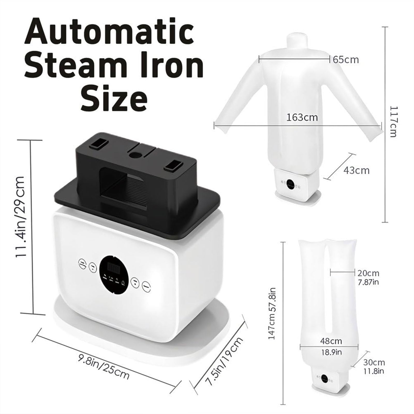 Máquina de Planchar Automática Manos Libres, Secadora de Ropa Inflable con Armario de Vapor Vertical de 360 ​​°, Sistema de Planchado Manos Libres Para Camisas y Pantalones, Control d 4-piece set - 2
