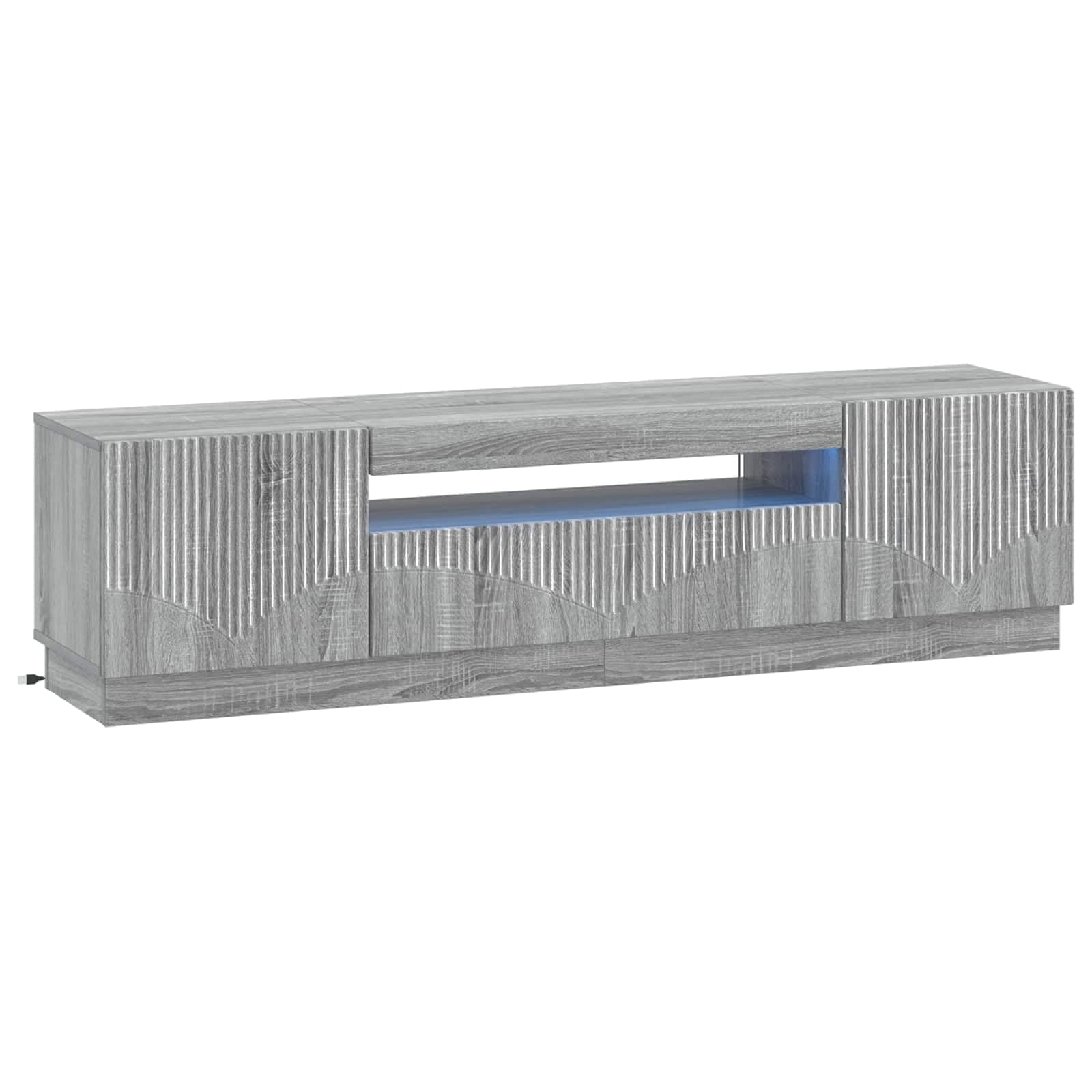 Mueble TV LED Gris Madera Ingeniería