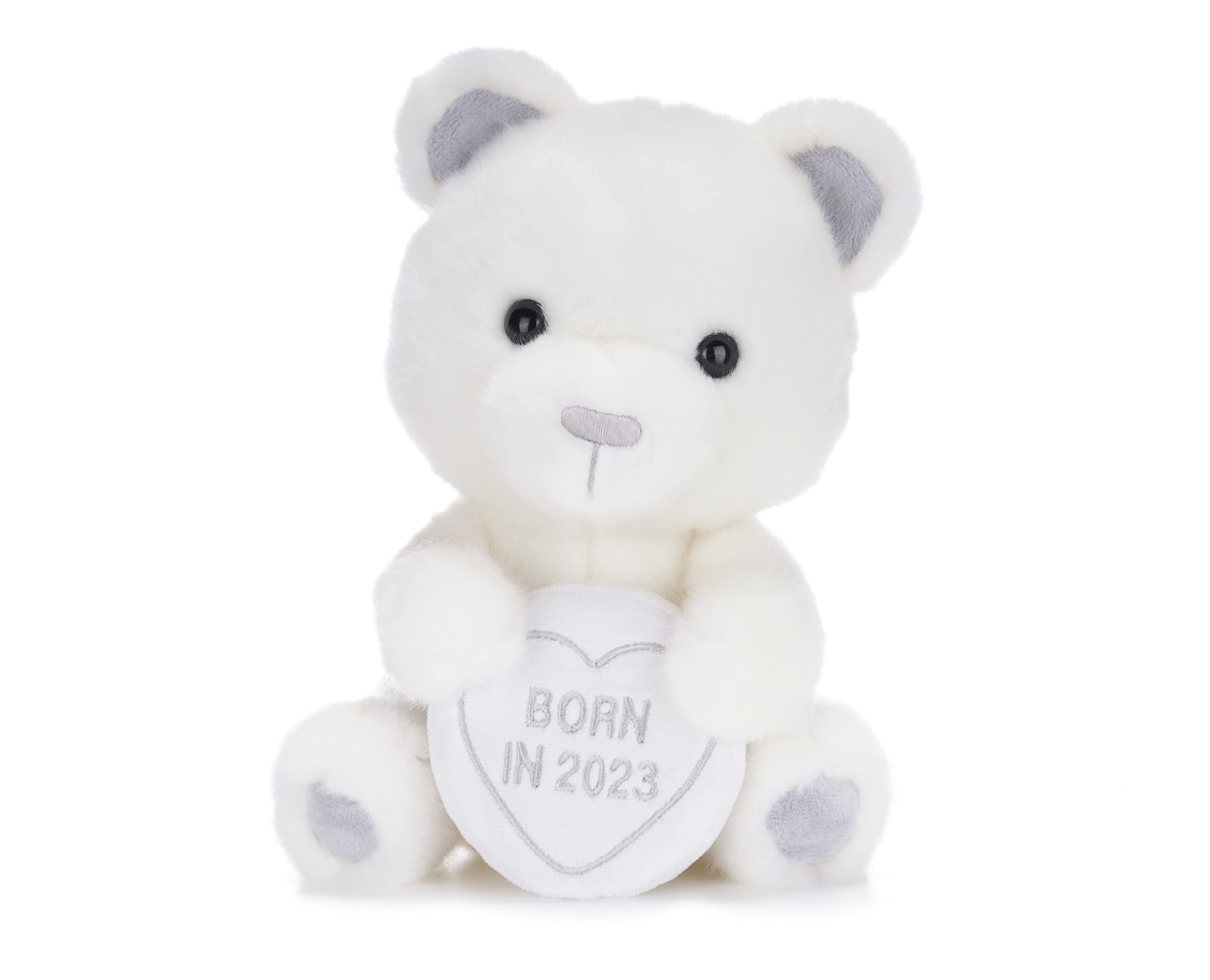 Swizzels Love Hearts Born in 2023" Taylor Teddy Bear 9" (23cm) Plush Soft Toy Newborn Babies White