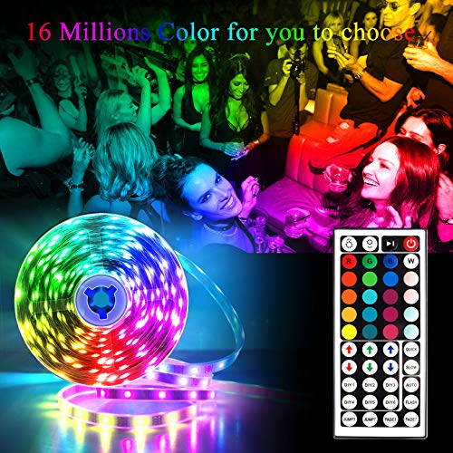 Qzyl 75Ft Led Lights For Bedroom, Rgb Led Strip Lights For Living Room, Party Decor With Dimmable Lighting, Bright Adjustable Colors, And 8 Lighting Modes, Adhesive Backing #TOP6
