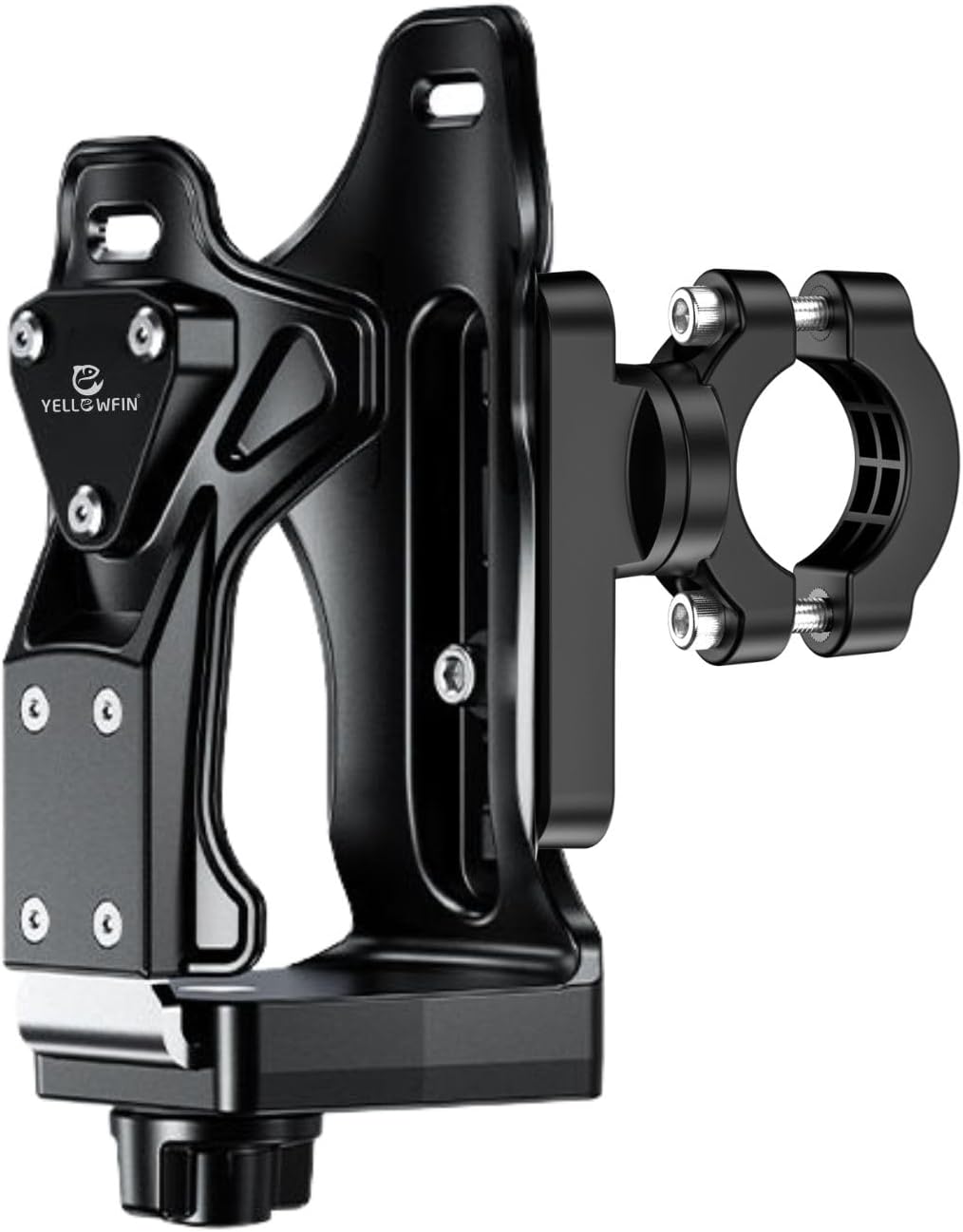Yellowfin Bike Cup Holder, Motorcycle Water Bottle Holder 360° Rotation Adjust Bicycle Handlebar Water Bottle Cages, Upgraded Expandable Design Drink Holder for Bicycle, Motorcycle, ATV (Extra Large)