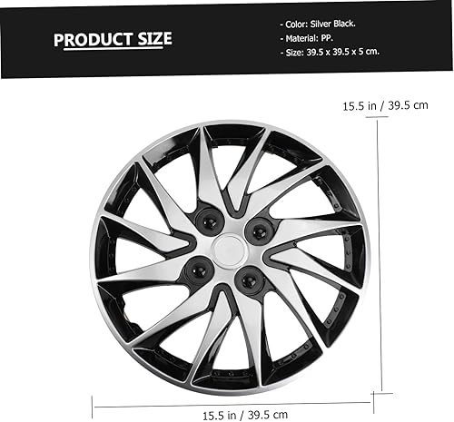 Miniatura 4 de Tapacubos para coche, color plateado y negro, accesorio de llanta de automóvil, funda duradera para reacondicionamiento de neumáticos, compatible