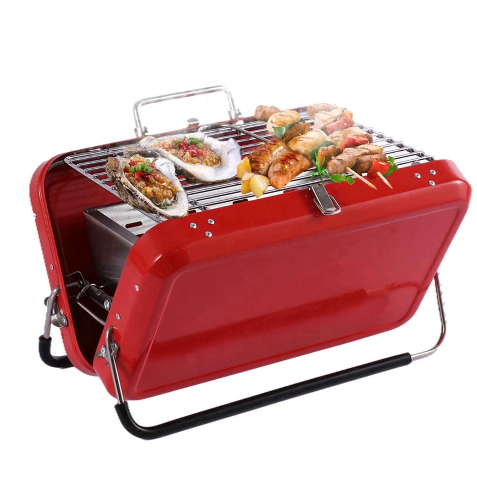 Petite valise de barbecue portable JMEX gril charbon compact contre le manque d'espace