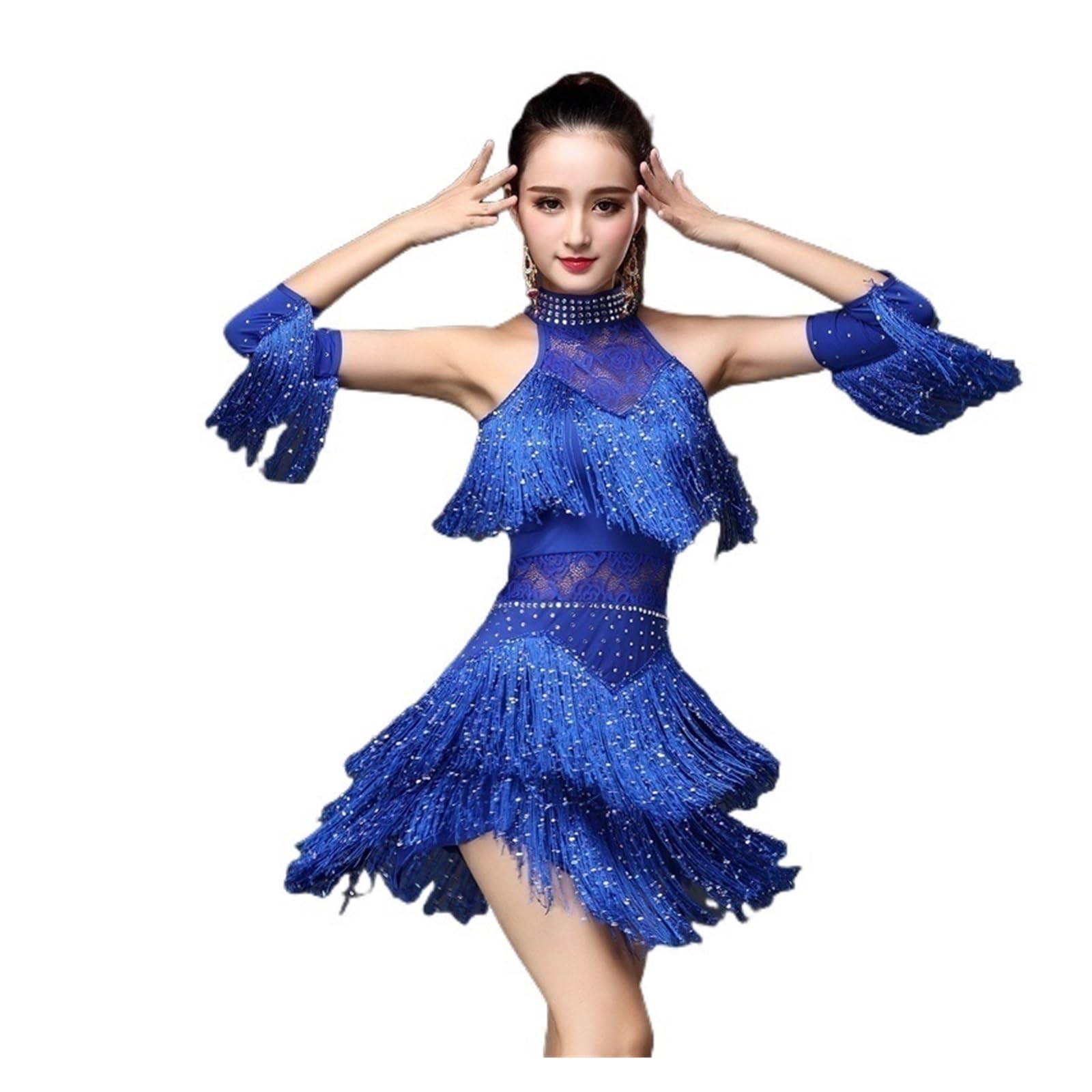 Vestito Da Ballo Latino Per Bambine - Costume Salsa Tango Con Gonna Divisa - Foto 9