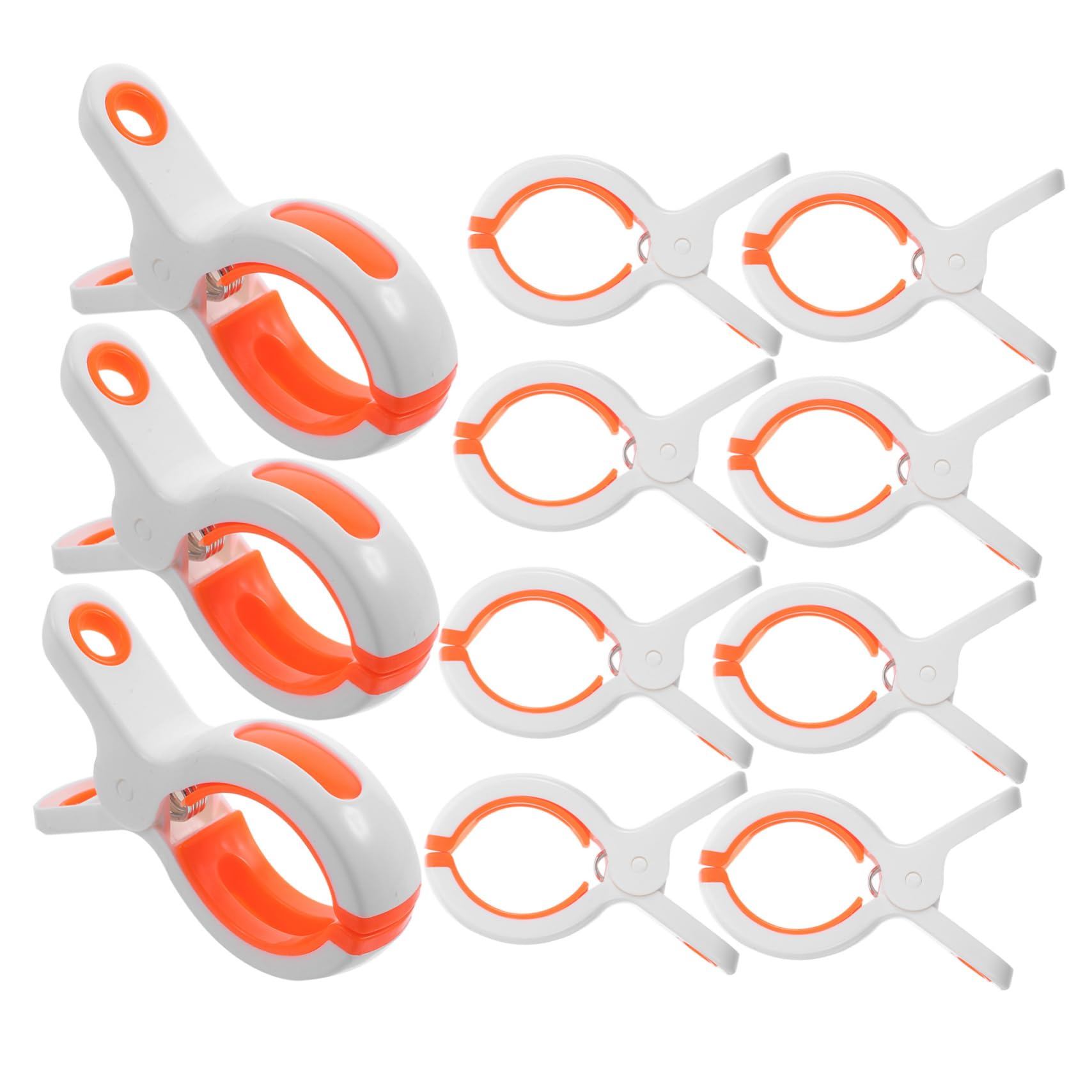 LABRIMP Pinzas para Ropa Resistentes al Viento de Plástico Abs para Toallas de Playa y Sillas de Jardín, Paquete de 12 Unidades de Color Blanco Portátiles para Exteriores