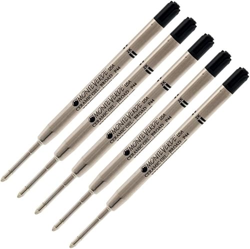 Monteverde - Recambio de bolígrafo de gel sin tapa para adaptarse a bolígrafos Parker, punta gruesa (paquete a granel) (negro)