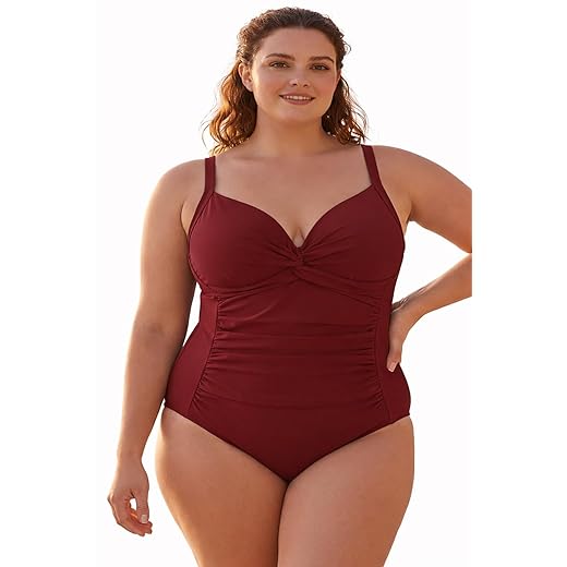 Maiô Inteiro Feminino 48-54 Tamanho Grande Modelador Moda Praia Multicor Decote V Torcido Frontal 3318