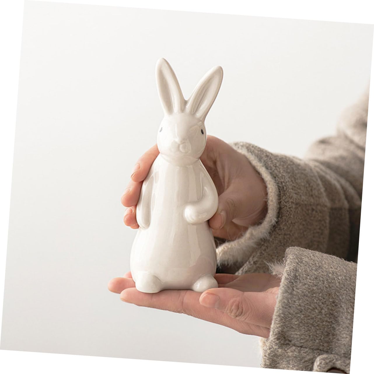 BESPORTBLE 4stücke Keramischer Dekorativer Hase Handgefertigte Mittelgroße Bunny-deko Für Wohnzimmer Schlafzimmer Ostern Und Frühlingsfest Stilvolles Kunstwerk Für Jeden